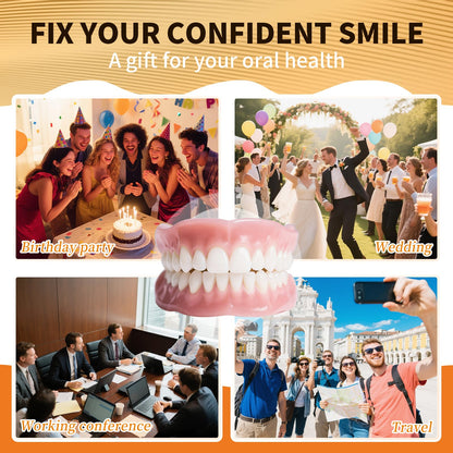 Denture Do it Yourself Full Set of Top and Bottom Fake Teeth to Create Your Perfect Smile at Home-NK03
