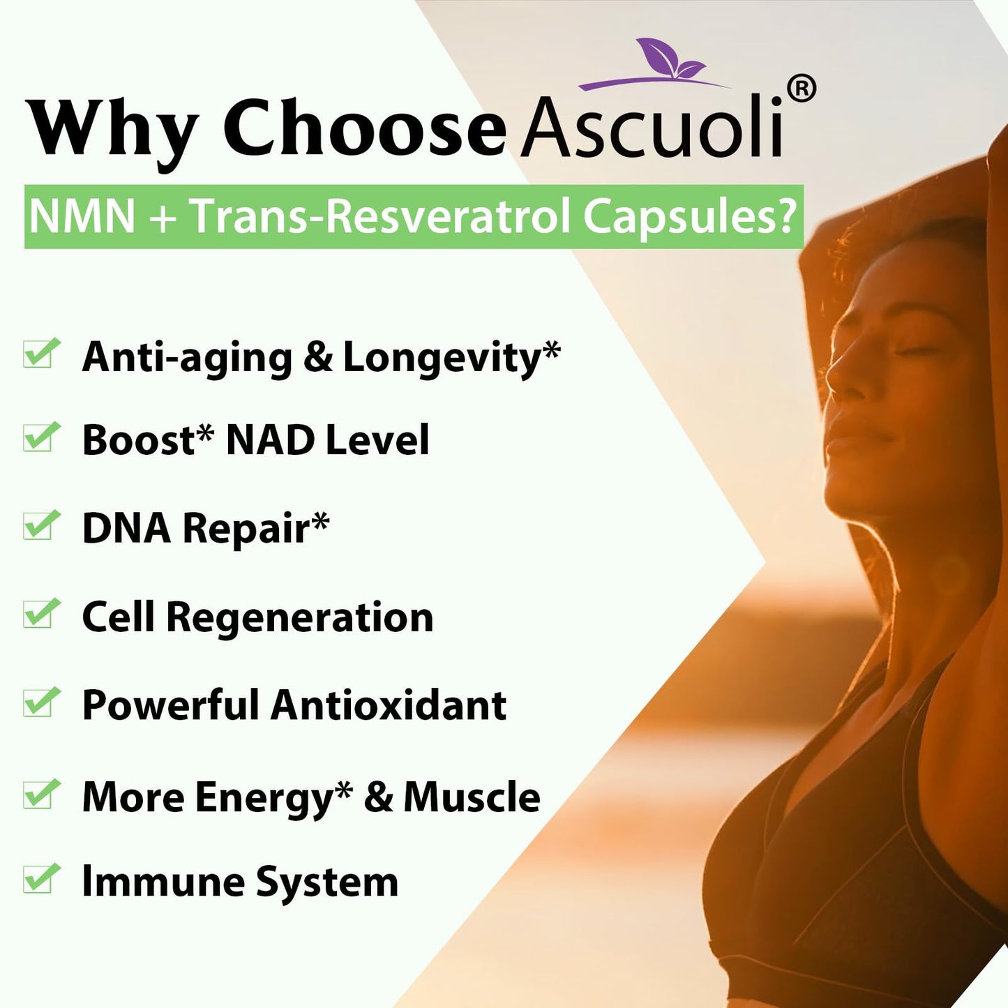 99% Ultra Purity NMN 500mg + Trans-Resveratrol 600mg - 1150mg NMN Resveratrol Supplement | 3-in-1 Formula | 60 Caps