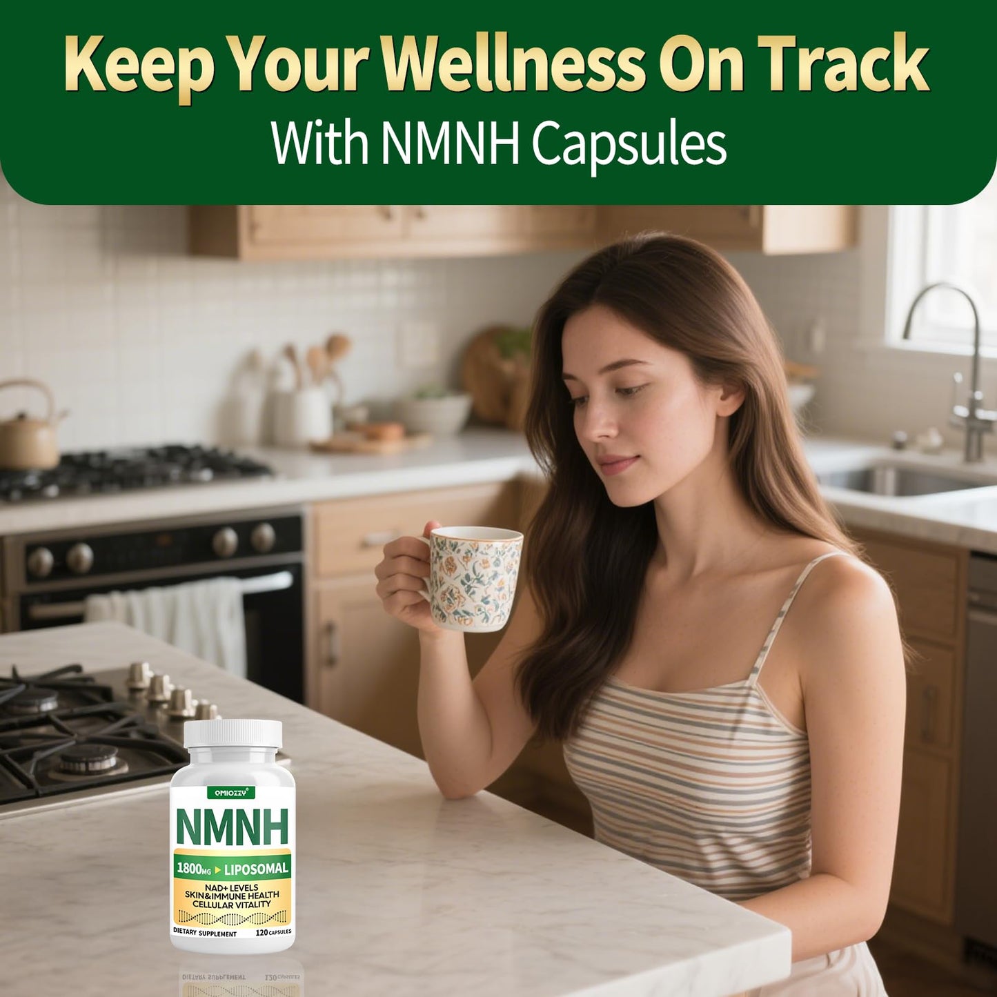 NMNH 1000mg NAD+ Support | Liposomal Resveratrol & NR | Vegan