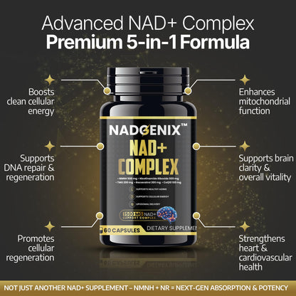 Product Maxx NADGENIX NAD+ Supplement – NMNH 500mg, Liposomal Delivery, 60 Caps