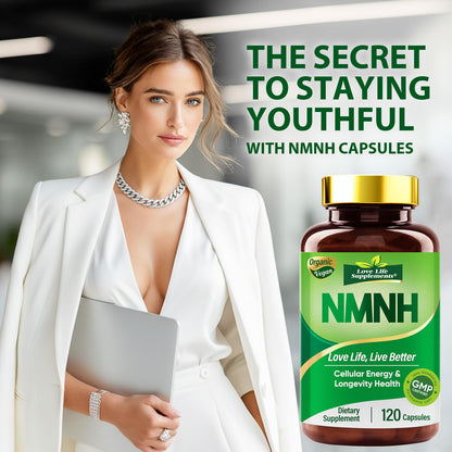 NMNH NMN Supplement Alternative - 1000mg per Serving | NAD+ Boost, Energy & Anti-Aging | 120 Capsules