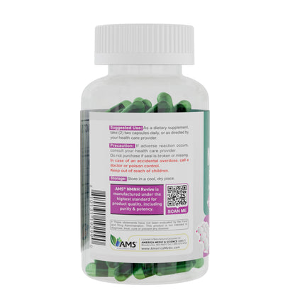 NMNH Revive by America Medic & Science – Dual NAD+ Precursor for Longevity, Energy & Skin Health | 60 Capsules