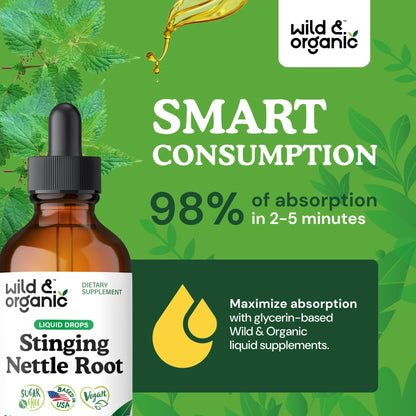 Wild & Organic Stinging Nettle Tincture – Vegan, Alcohol-Free (4 fl oz)