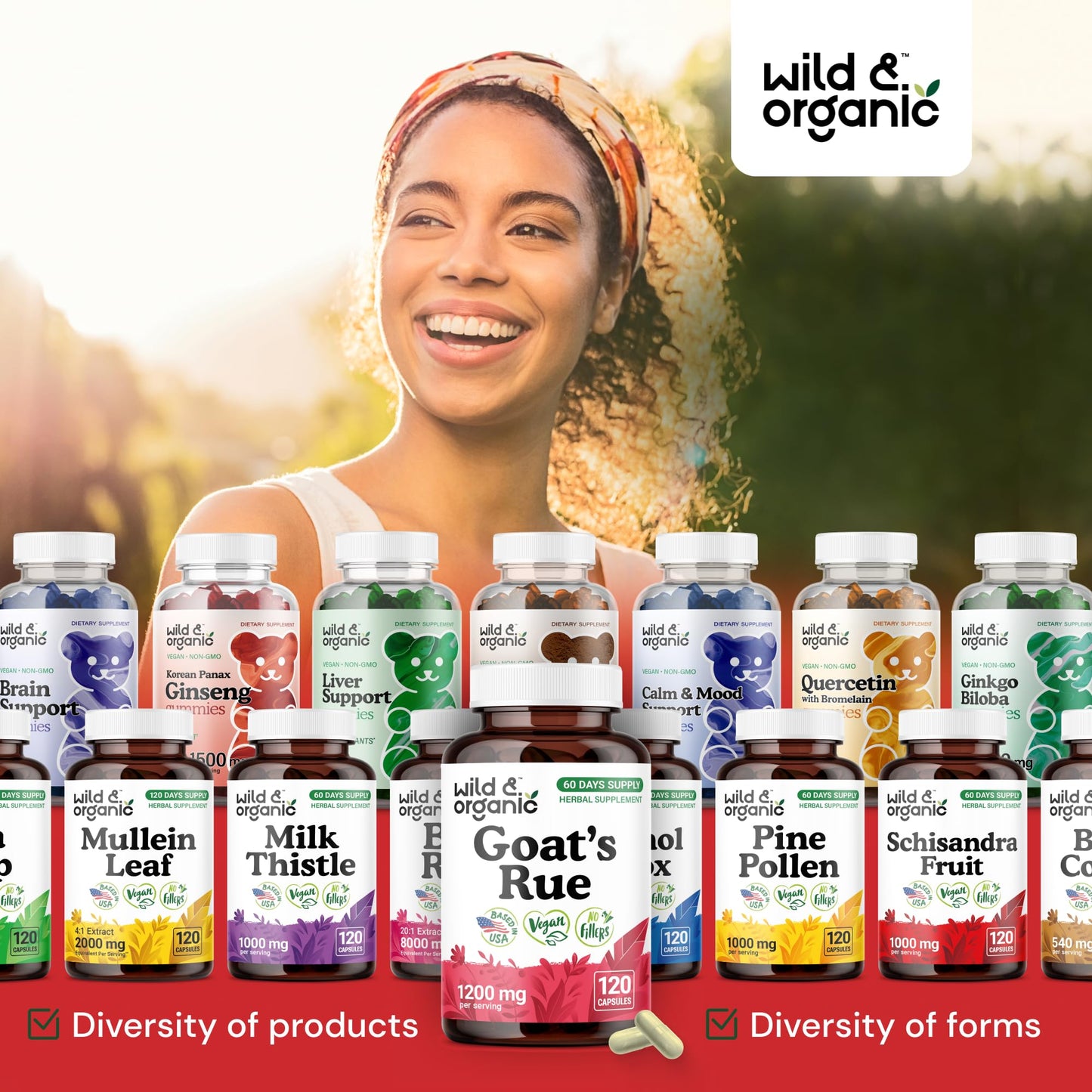 Wild & Organic Goats Rue Capsules 1200 mg | Lactation Support