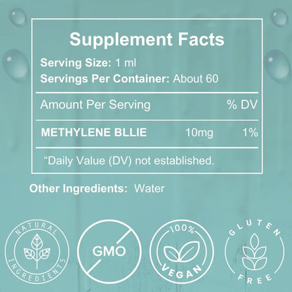 Optimum Upgrade OU Methylene Blue 1% | USP-Grade | Third-Party Tested Brain Health Dietary Supplement | 50ml Glass Dropper Bottle | No Formaldehyde (2 Oz)