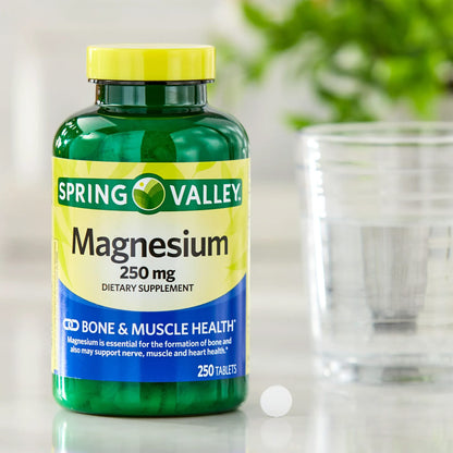 Spring Valley Magnesium 250mg 250 Count | Bone & Muscle Health | Women's Magnesium