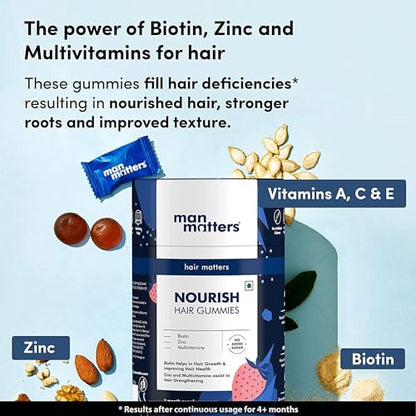 Man Matters Biotin Hair Gummy for Healthy Hair – No Sugar Added | 60 Gummies