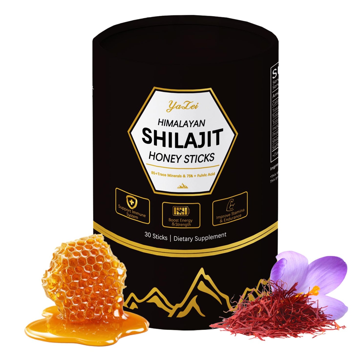 Himalayan Shilajit Honey Sticks – 30 Sticks, 75%+ Fulvic Acid, 85%+ Trace Minerals