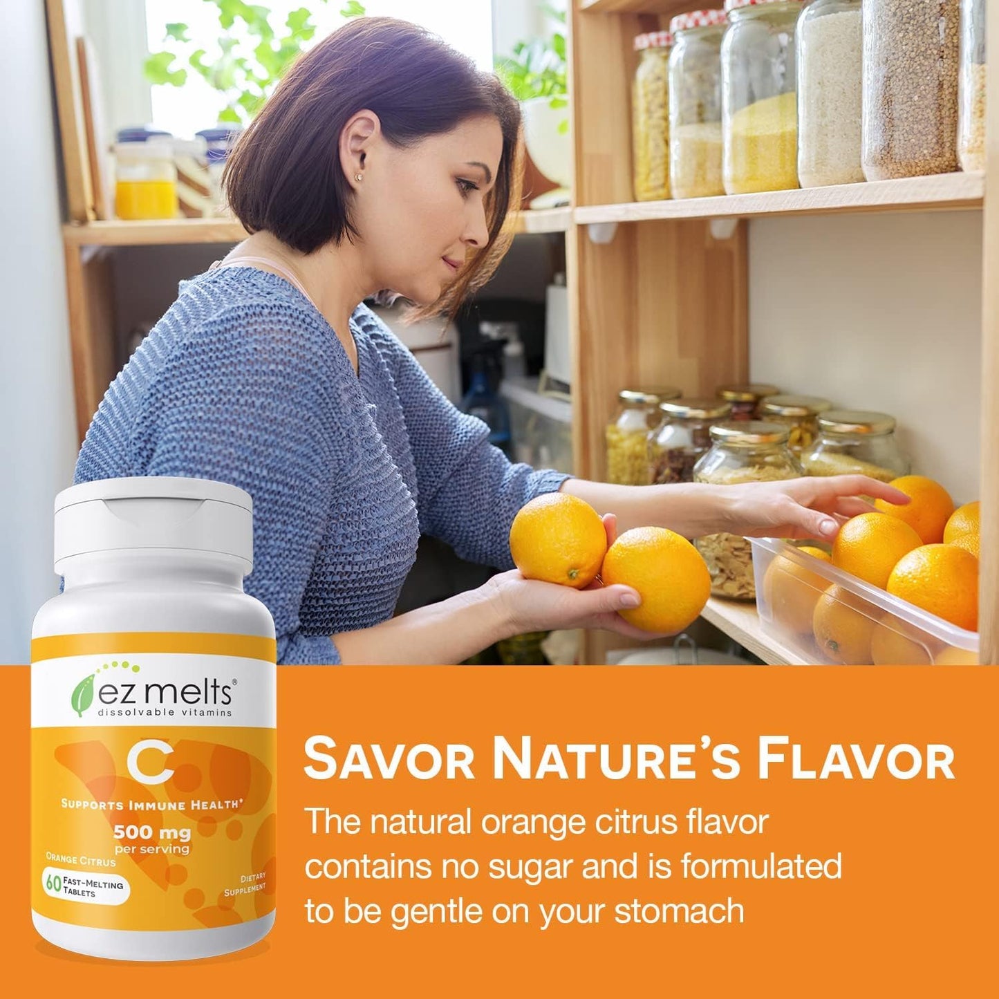 EZ Melts Dissolvable Vitamin C 500 mg – Sugar-Free, 2 Pack