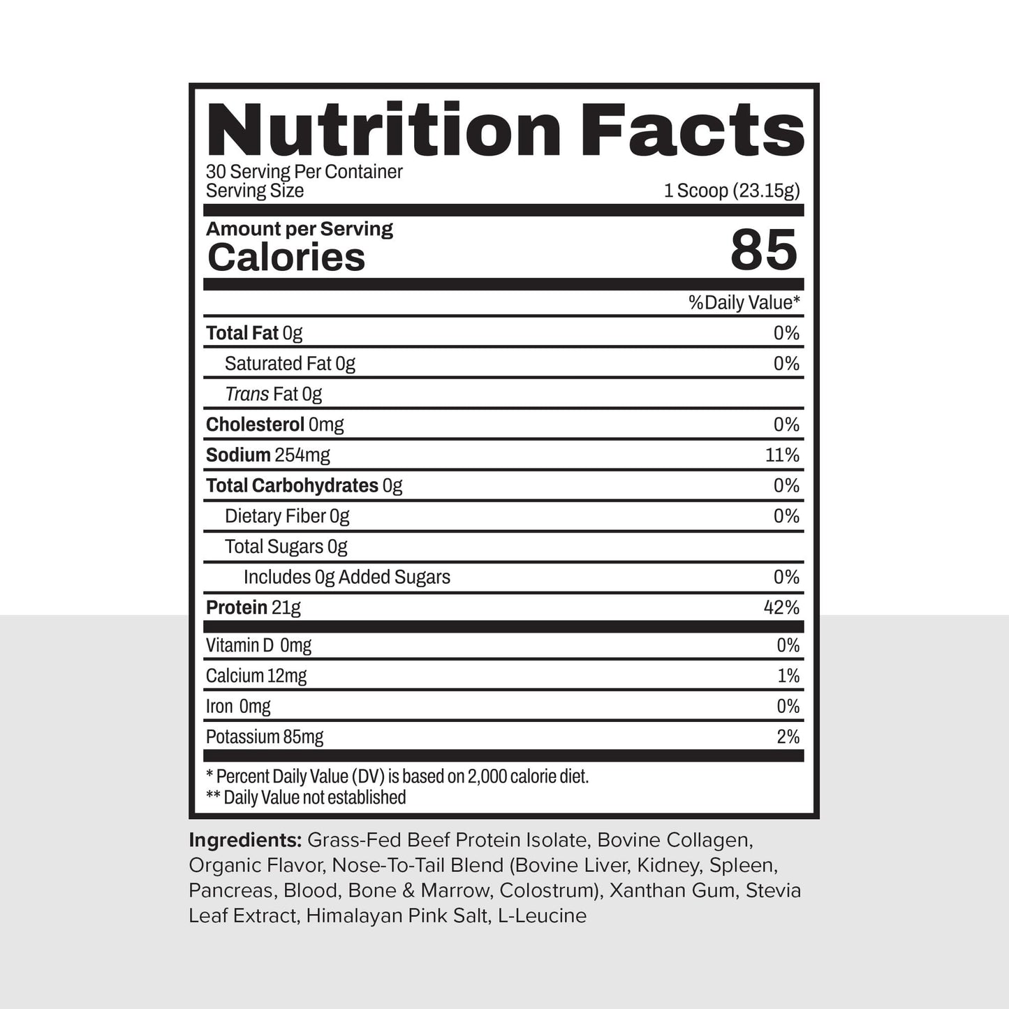 Noble Grass-Fed Beef Protein Powder with Collagen & Colostrum – Vanilla, 30 Servings | Keto & Gluten-Free