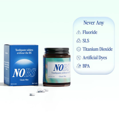 NOBS Toothpaste Tablets - Fluoride-Free, Plastic-Free, Nano Hydroxyapatite