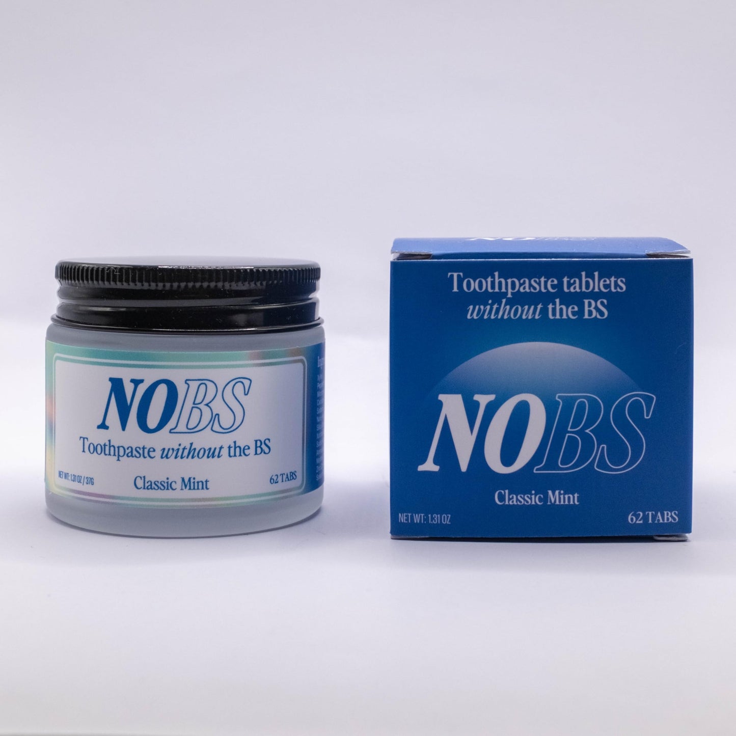 NOBS Toothpaste Tablets – Fluoride-Free Nano Hydroxyapatite, Plastic Free, Eco & Travel Friendly