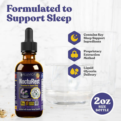 NoctuRest Natural Sleep-Aid with Valerian & Melatonin – Alcohol-Free Liquid for 2X Absorption
