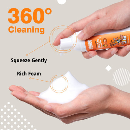 NOHOO Fluoride Free Foam Toothpaste for Kids Orange Flavor – 2 Pack