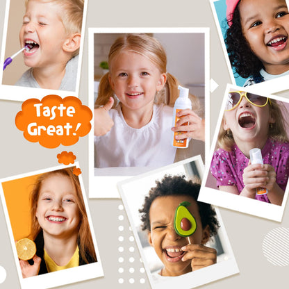 NOHOO Fluoride Free Foam Toothpaste for Kids Orange Flavor – 2 Pack