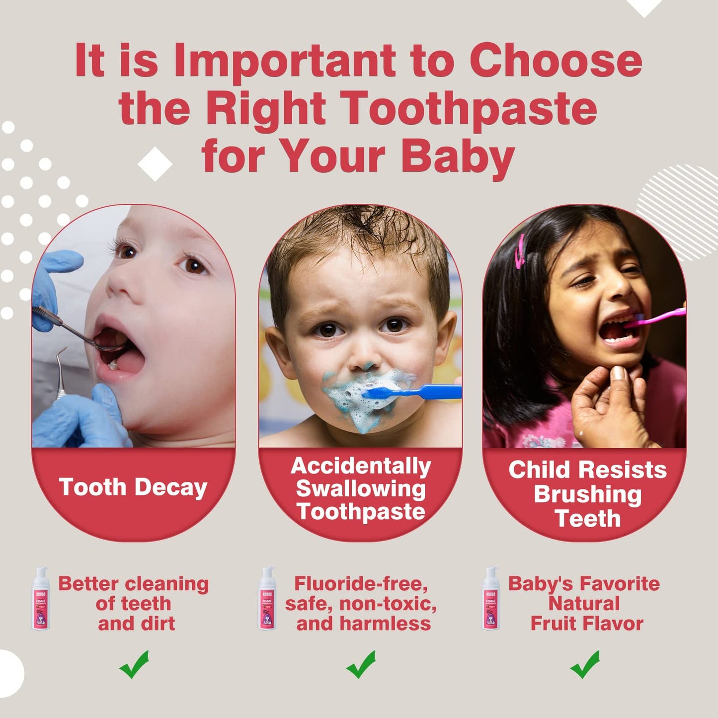 NOHOO Fluoride Free Foam Toothpaste for Kids – Strawberry & Canteloupe