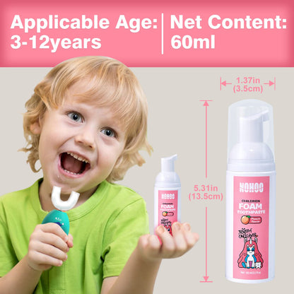 NOHOO Fluoride Free Foam Toothpaste for Kids – Peach & Cantaloupe