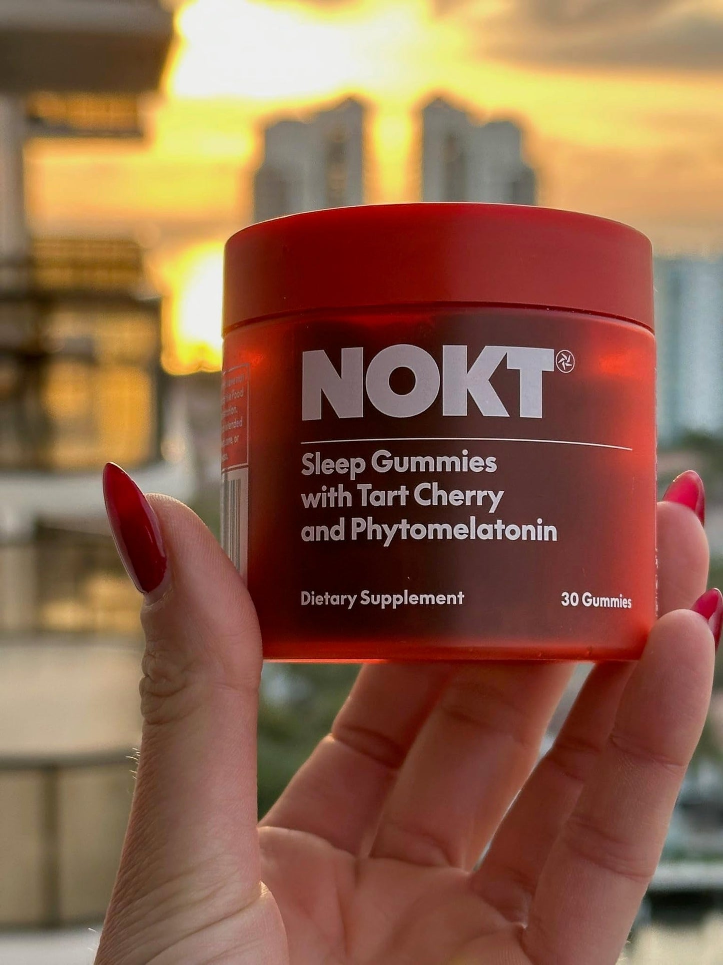 NOKT Sleep Gummies - Tart Cherry, Plant-Based Melatonin, Sugar-Free & Gluten-Free (30 Gummies)