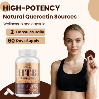 Nokuba Immune Support - Himalayan Tartary Buckwheat, Quercetin, Zinc, Vitamin C & D3 | 120 Vegan Capsules
