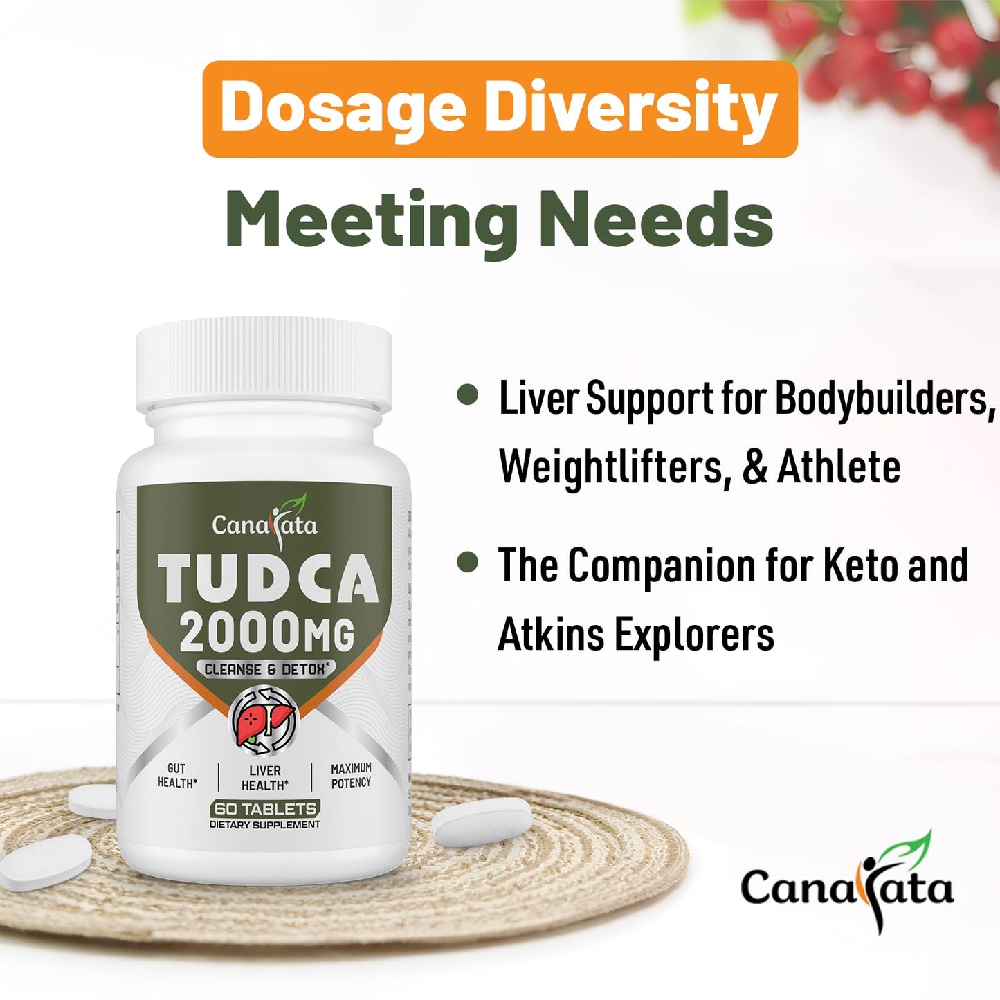 Canarata TUDCA 2000mg – Liver Detox & Bile Salts Support | 30 Days