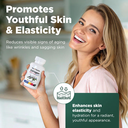 Complete Collagen Capsules for Women – 1800mg, Types I-V, 90 Capsules