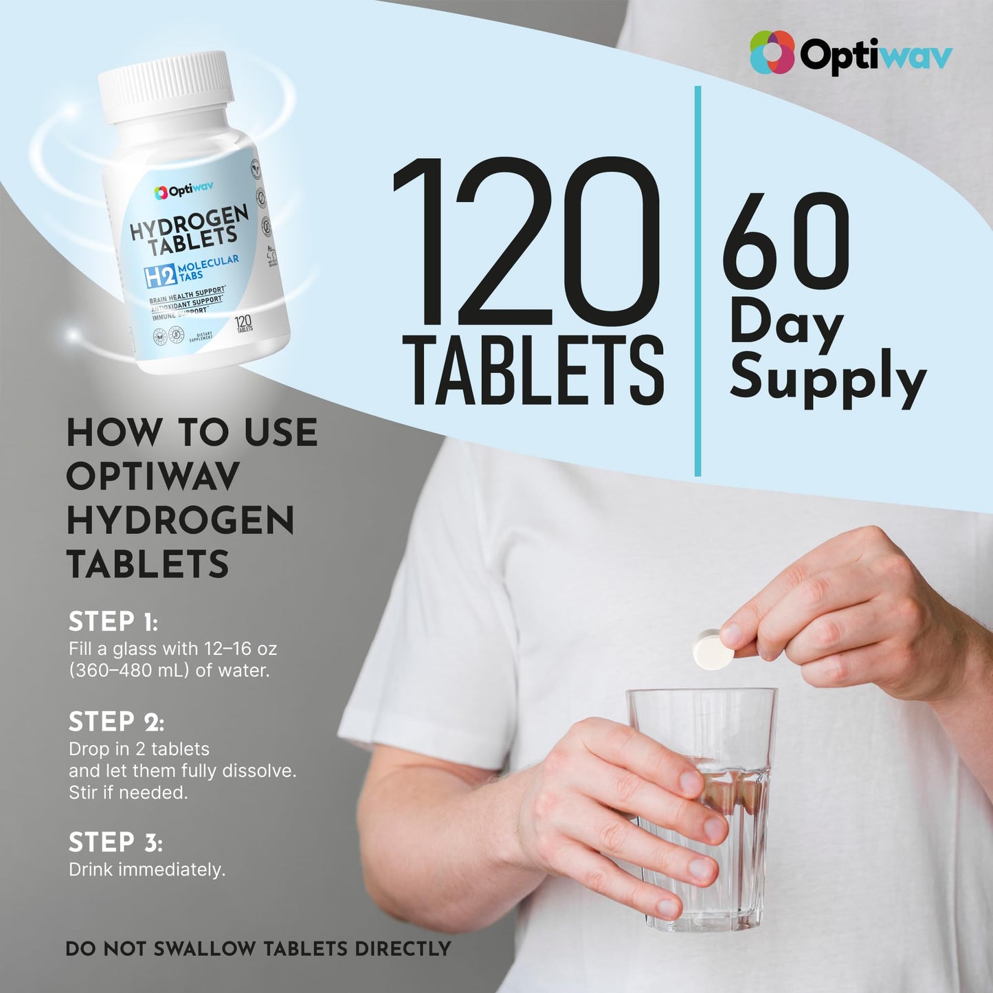 Hydrogen Tablets for Drinking Water - H2 Molecular Tabs with Magnesium
