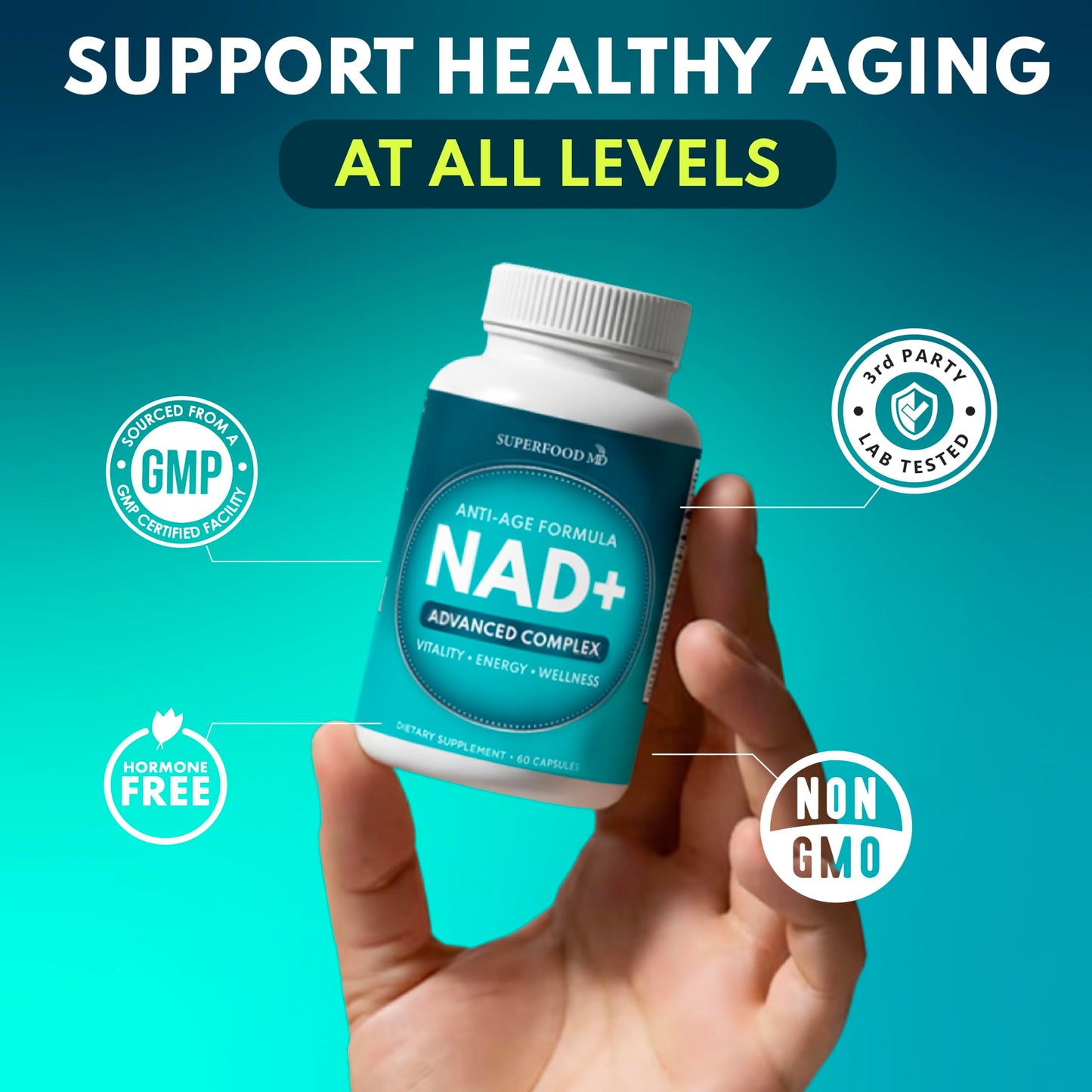 NAD+ Liposomal Resveratrol with Astaxanthin – 120 Count