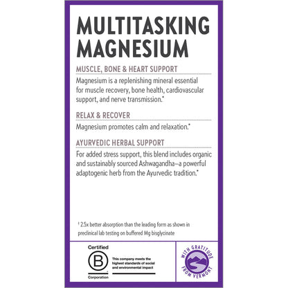New Chapter Magnesium Glycinate + Ashwagandha Supplement 325 mg – 2.5x Absorption, Non-GMO, 30 ct