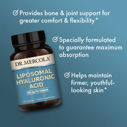 Dr. Mercola Liposomal Hyaluronic Acid – 30 Servings, 100 mg per Capsule, Non-GMO