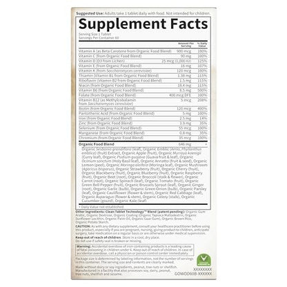 Garden of Life Organics Women’s Multivitamin – One Daily, Organic, Vegan (Iron 2.5mg) 60 Tablets