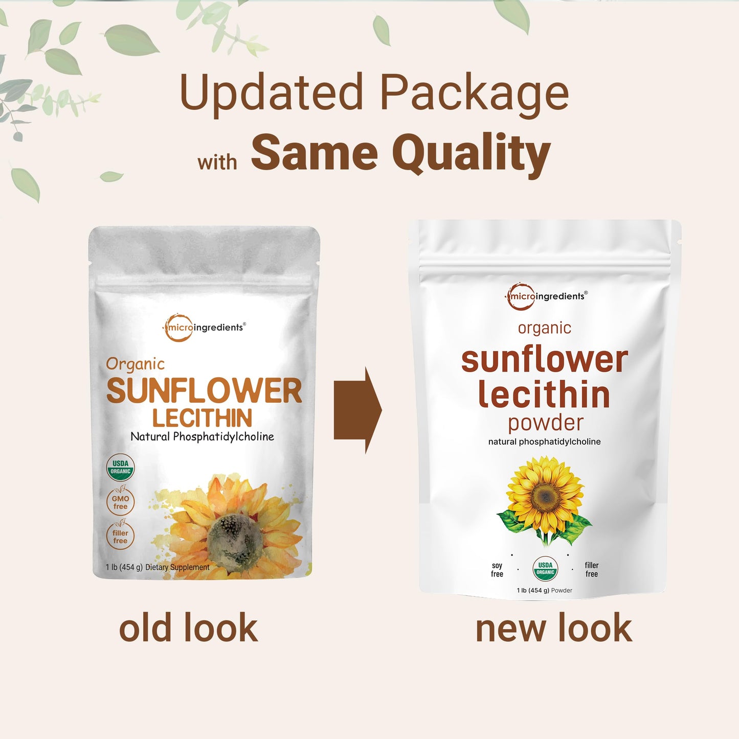Organic Sunflower Lecithin Powder – 1 lb, Cold Pressed & Non-GMO