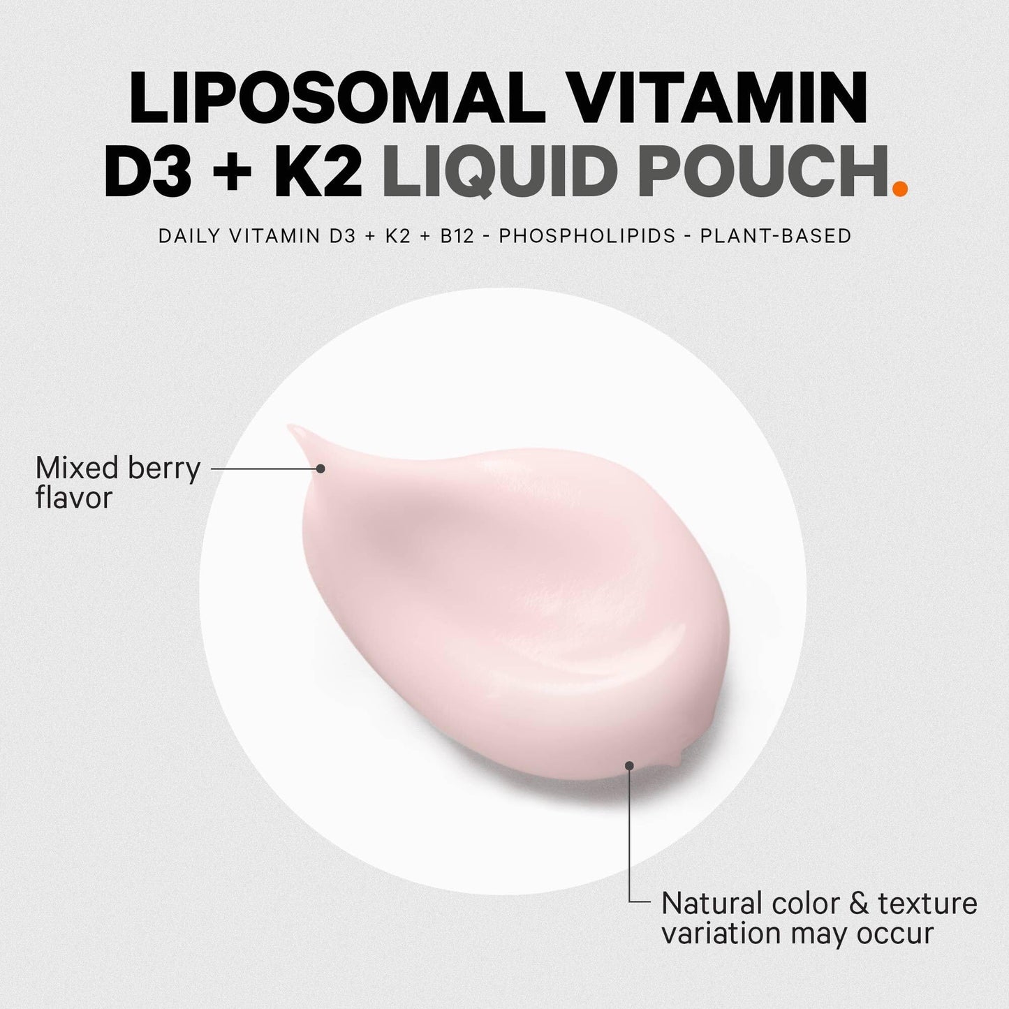 Codeage Liposomal Vitamin D3 Wonder-D – Vegan D3, K2 (MK-7) & B12 in Berry Flavor | 30 Pouches