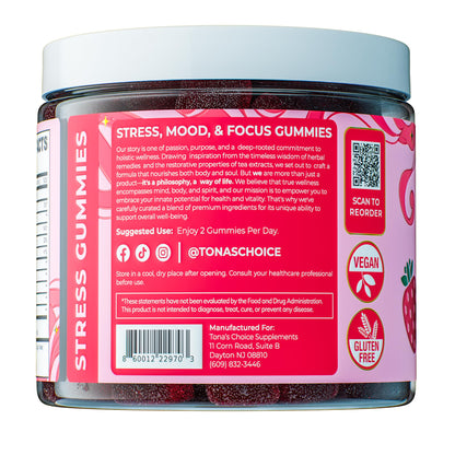 Stress Relief Supplements for Women & Kids — L-Theanine GABA, Rhodiola & Magnesium Gummies