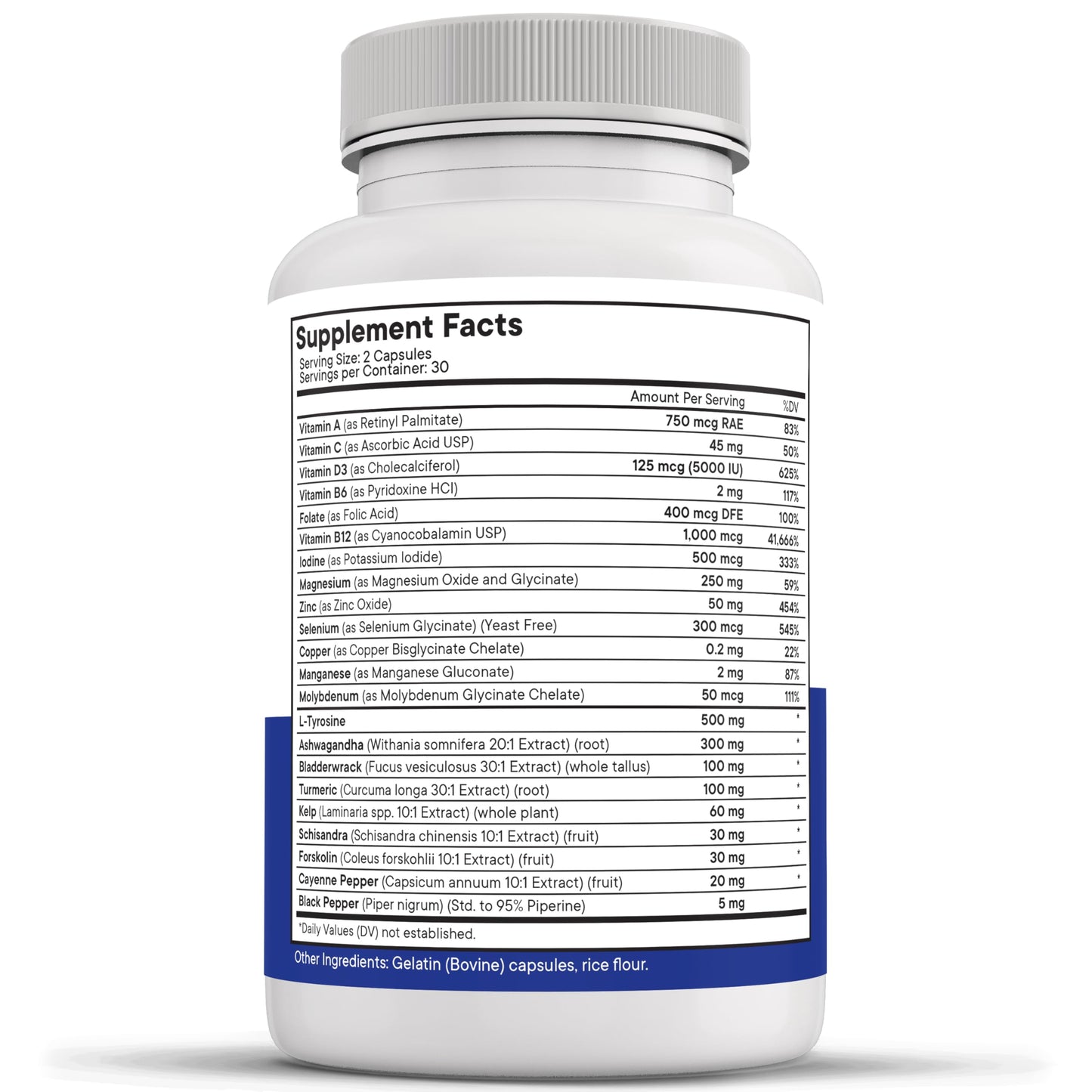 Thyroid Support Supplement for Women & Men with Iodine, B12, Zinc, Selenium, Ashwagandha, Bladderwrack, Turmeric, Schisandra - Non-GMO, Vegetarian - 180 Count