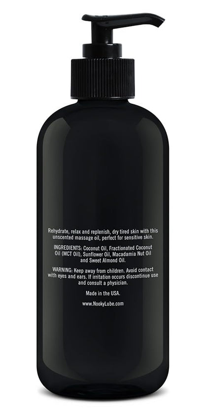 Nooky Massage Oil with Fractionated Coconut Oil – Unscented, 16 oz