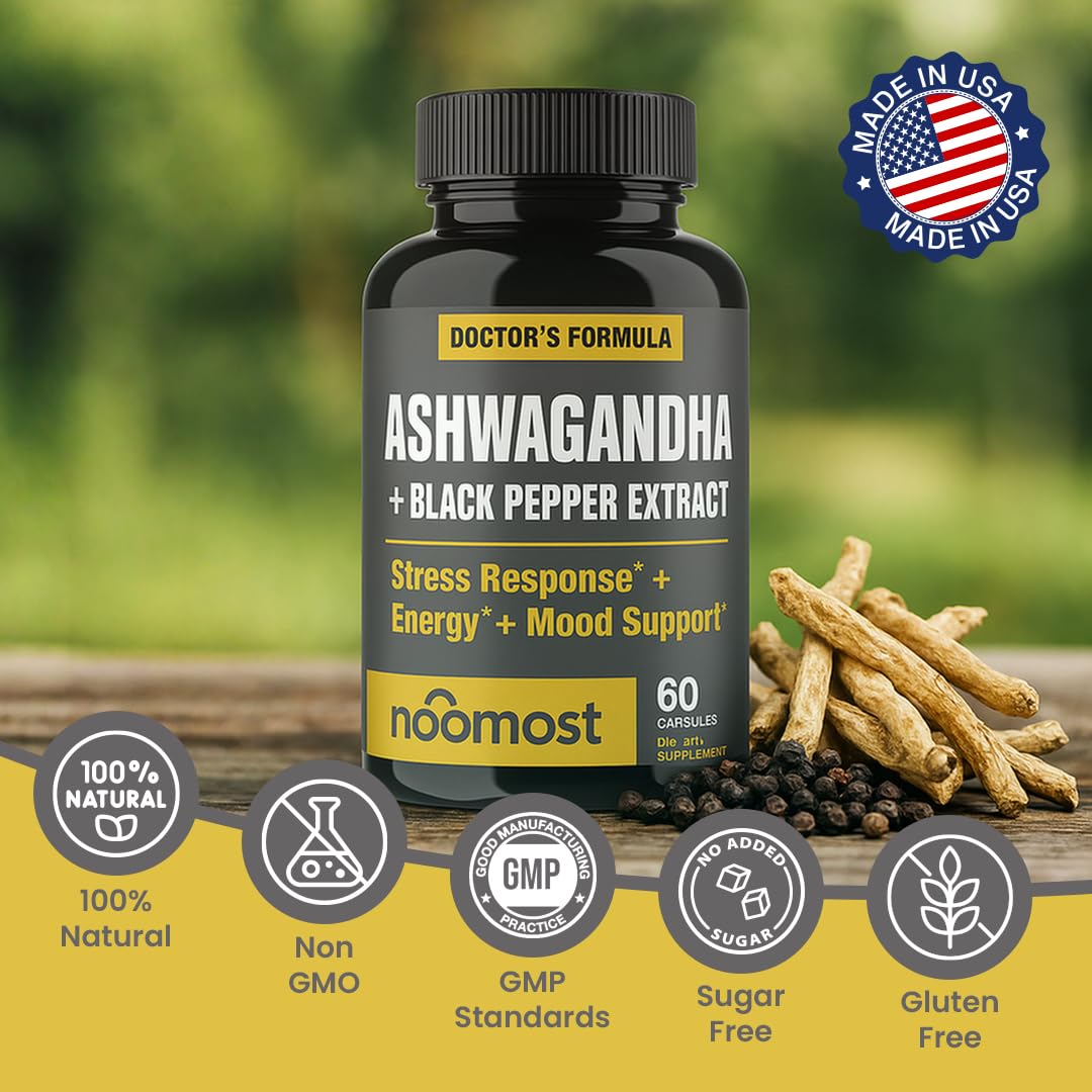 NooMost Organic Ashwagandha 400mg – Vegan Stress Relief & Mood Support