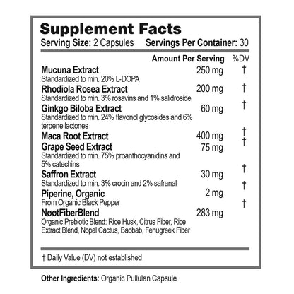 NØØT Happy Mood – Natural Mood Support (Saffron, Rhodiola & Maca) – Vegan, Non-GMO, 60 Capsules