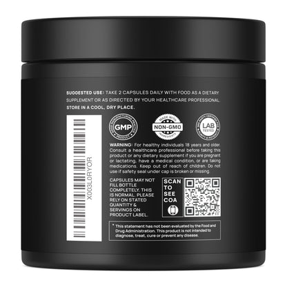 20,000mg 16x Strength Lions Mane Supplement Capsules Super Nootropic w. Ashwagandha & Rhodiola - Highest Potency Lion's Mane Mushroom Extract 50% Polysaccharides Brain Supplements for Memory and Focus
