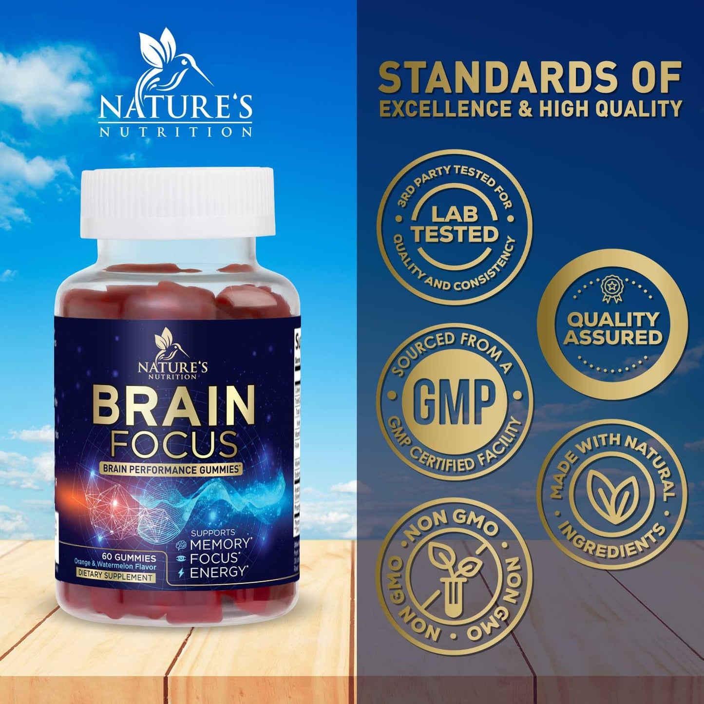 Brain Memory & Focus Gummies with Phosphatidylserine, B6 & B12