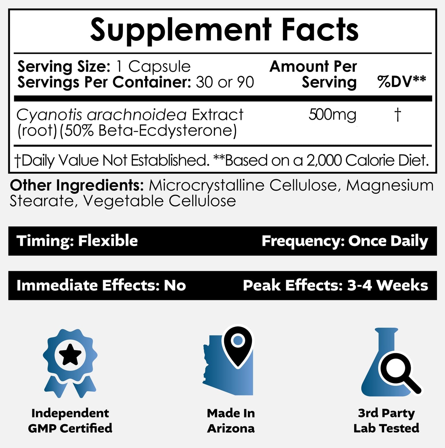 Nootropics Depot Beta Ecdysterone 50% Tablets (500mg) – Cyanotis Arachnoidea Extract, 30 Count