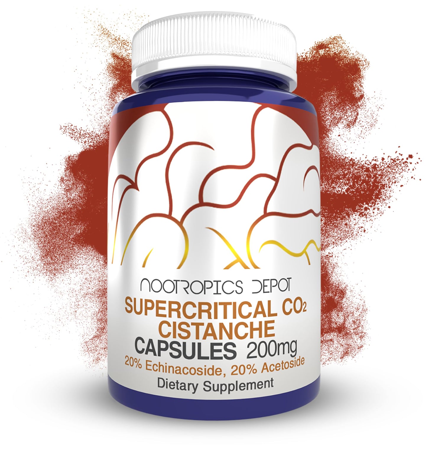 Nootropics Depot Cistanche Supercritical CO2 Extract Capsules - 20% Echinacoside & 20% Verbascoside - 120 Count