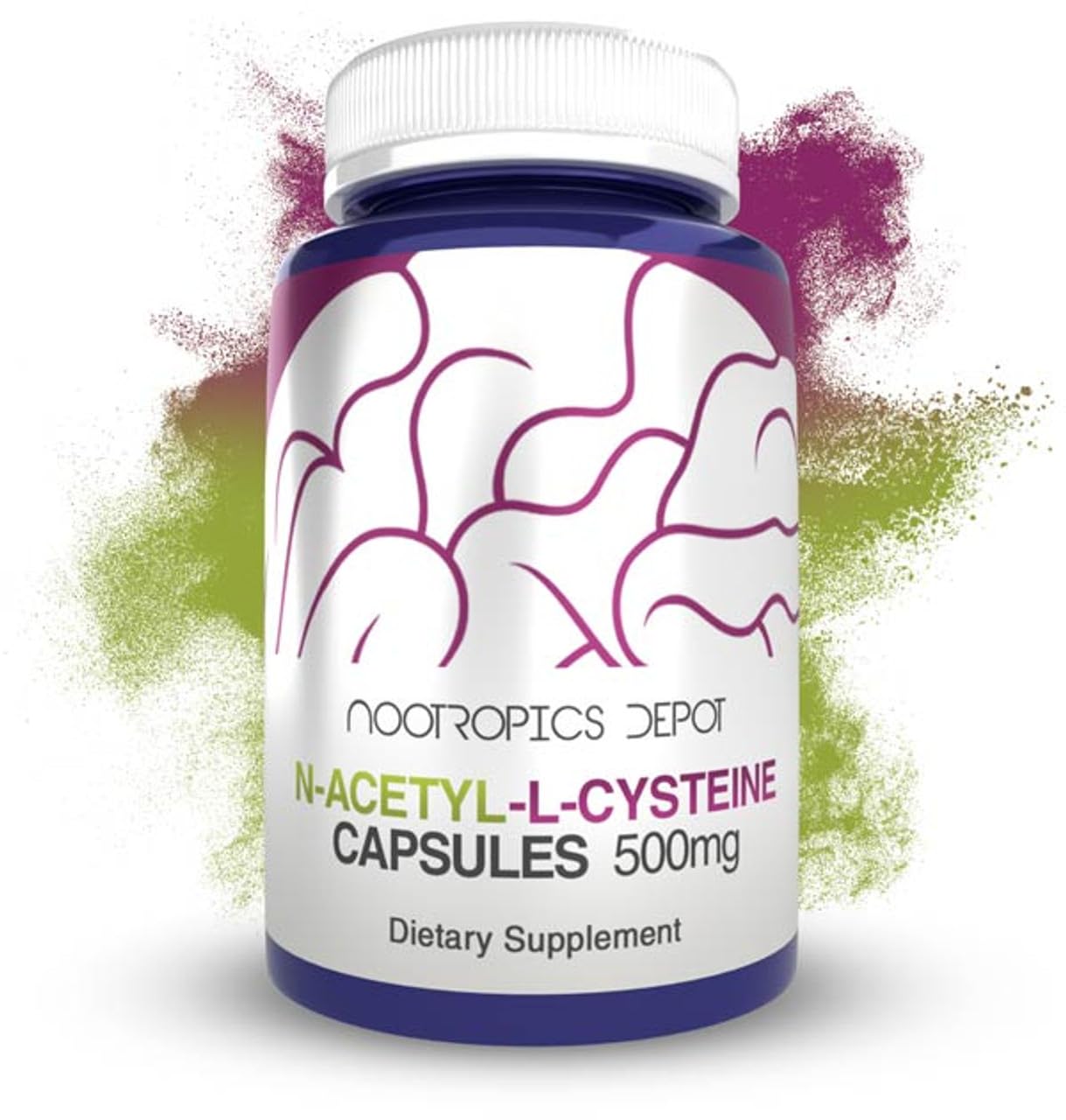 Nootropics Depot NAC 500mg N-Acetyl L-Cysteine Capsules | 60 Count | Liver Support & Glutathione