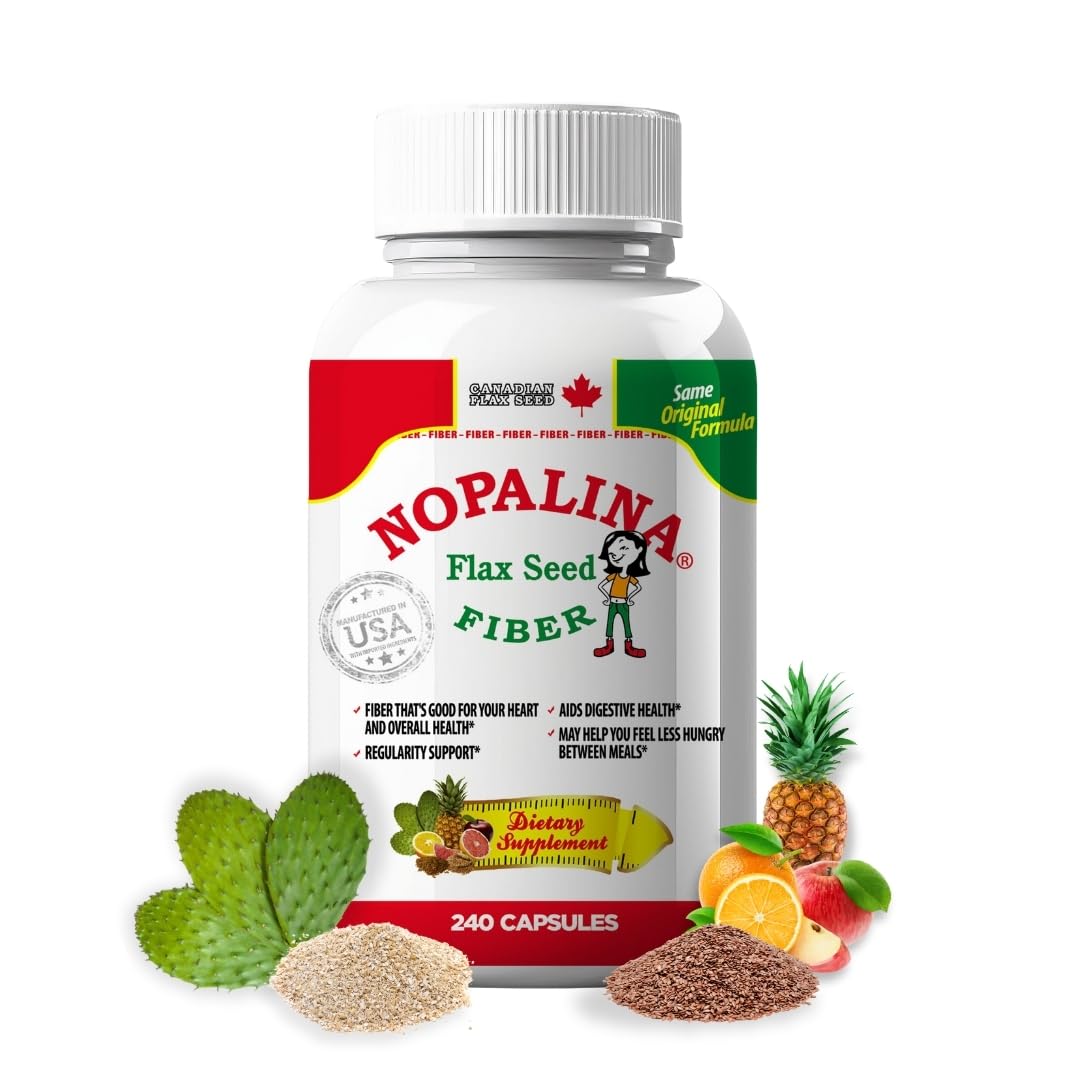 Nopalina Flax Seed Capsules 240 Capsules – Digestive Health & Fiber Support
