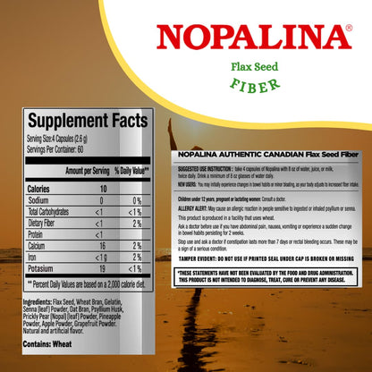 Nopalina Flax Seed Plus Capsules - 240 Capsules