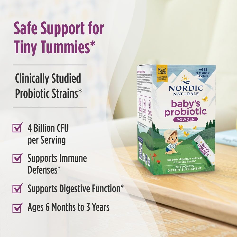 Nordic Naturals Baby's Nordic Flora Probiotic Powder - Unflavored, 30 Packets, 4 Billion CFU