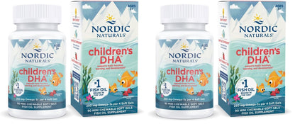 Nordic Naturals Children's DHA Strawberry – 90 Mini Chewables (Pack of 2) – 250 mg Omega-3 EPA & DHA