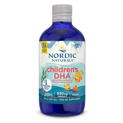 Nordic Naturals Children’s DHA Orange – 8 oz for Kids, 530 mg Omega-3 (EPA & DHA) Non-GMO