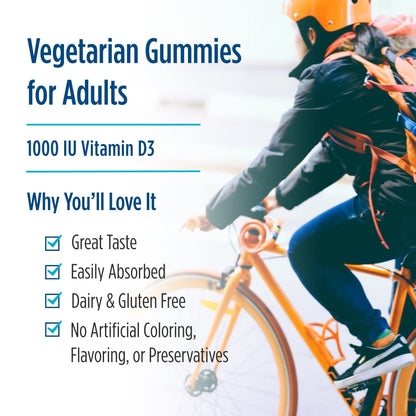 Nordic Naturals Vitamin D3 Gummies Wild Berry – 1000 IU, 2-Pack, Non-GMO