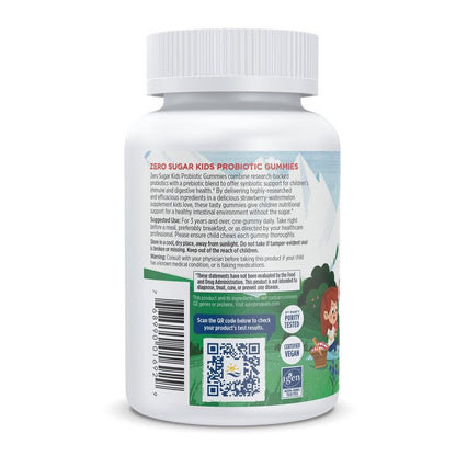 Nordic Naturals Zero Sugar Kids Probiotic Gummies – Strawberry Watermelon Flavor | 30 Gummies, Digestive & Immune Support