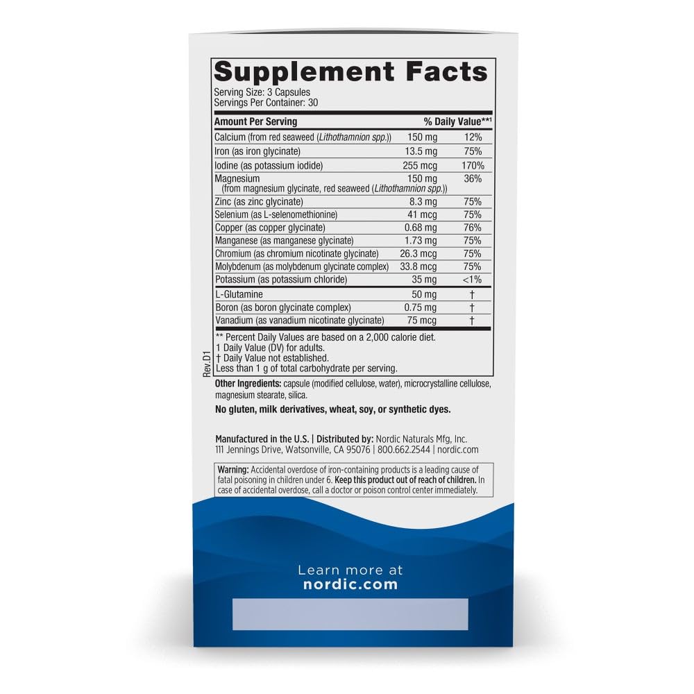 Nordic Naturals Multi Minerals Unflavored – 90 Capsules | 11 Essential Minerals | Vegan & Non-GMO | 30 Servings